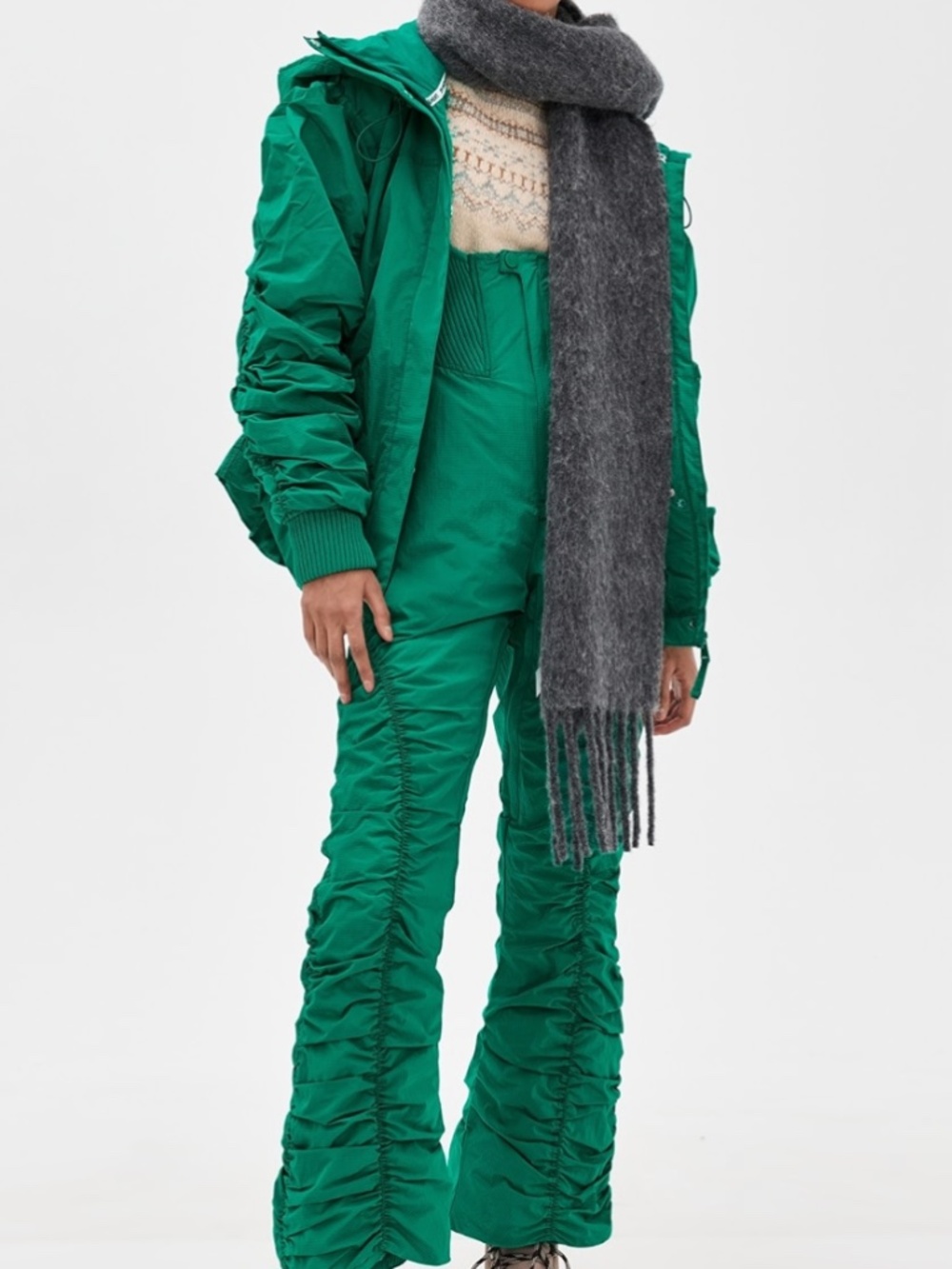 FP Movement 'Lift Laugh Love' Ski Bib in Green Flow